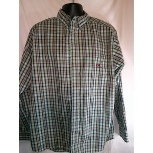 Duck Head Plaid Button Down‎ Shirt Wrinkle Resistant Long Sleeve L